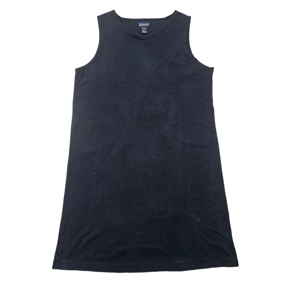 PATAGONIA Organic Cotton Dress Women's 4 Black Sleeveless Midi Casual Minimalist